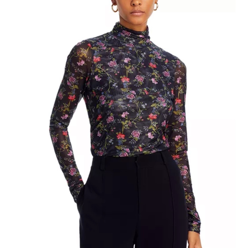 Cinq à Sept Floral Blouse - Black and Pink